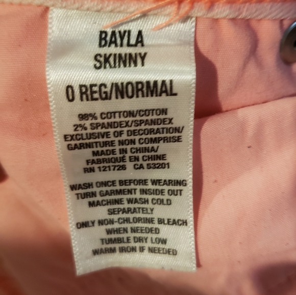 Aeropostale Bayla Skinny Jeans, Neon Orange - Picture 4 of 4